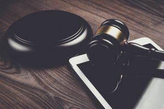Judge Gavel And Tablet Computer